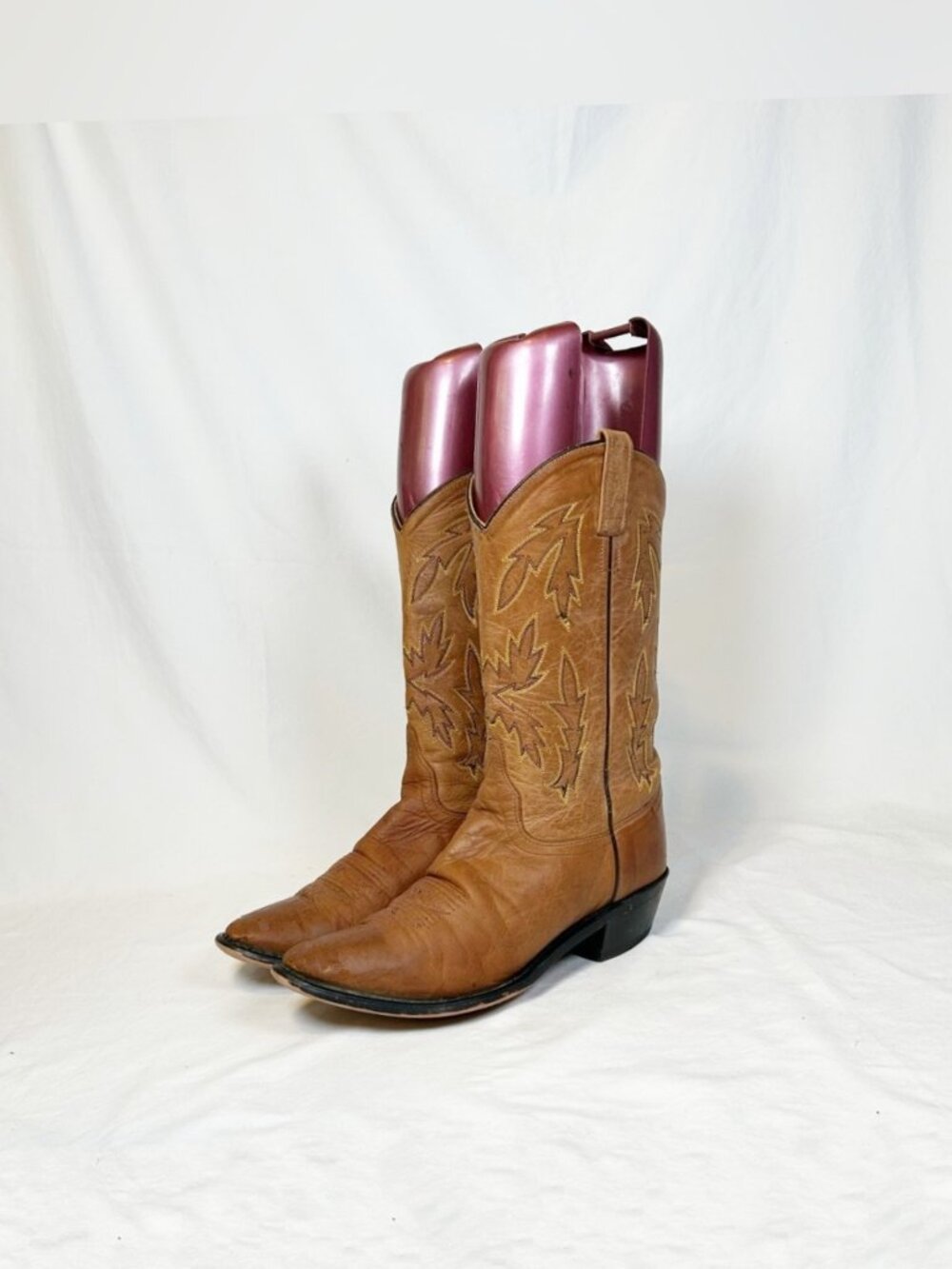 Vintage Old West Womens Tan Leather Boho Cowgirl Western Boots~9~